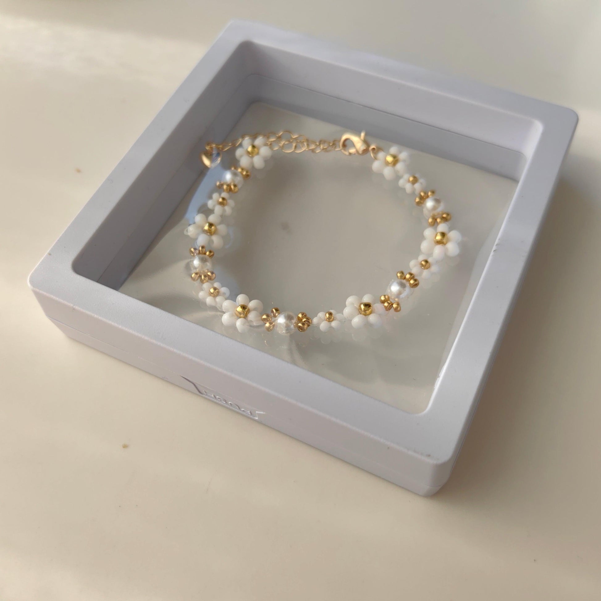 Cloud Pearl Bracelet with jewelry box, white seed bead pearl bracelet gift